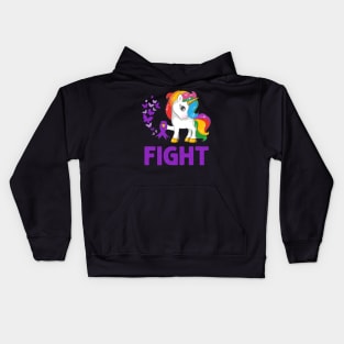 Fight Pancreatic Awareness Unicorn Kids Hoodie